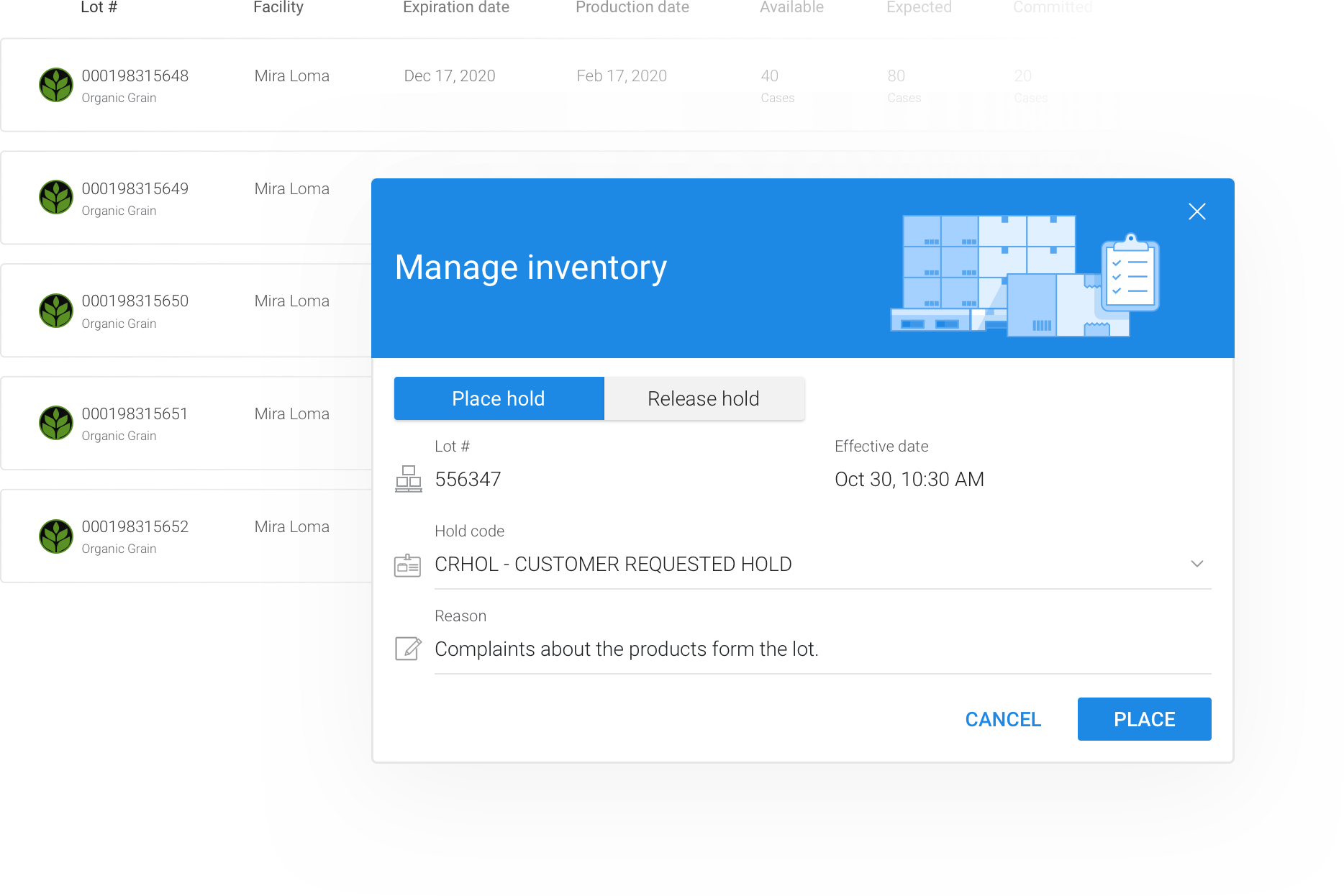 manage inventory
